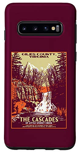 Galaxy S10 The Cascades Giles County WPA Style Vintage Graphic Case