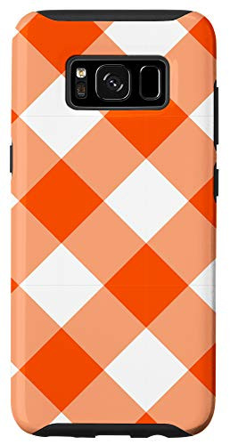 Galaxy S8 Orange Buffalo Flannel Check Plaid Gingham Quilt Pattern Case