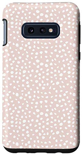 Galaxy S10e Dalmatian Pattern, Brush Stroke White Spots, Beige Case