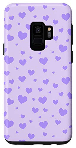 Galaxy S9 Hearts Lavender Purple Kawaii Cute Pastel Aesthetic Case