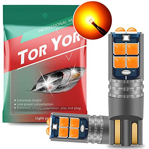 194 168 LED Bulbs Newest T10 Wedge Super Bright 3030 10-SMD LED 194 168 Bulbs 12V LED 194 Bulb 2825 W5W 175 168 License Plate, Interior Map Dome Trunk Lights (Amber) 2PCS