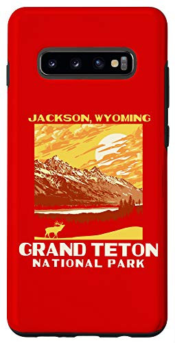 Galaxy S10plus Grand Tetons National Park Jackson WY WPA Style Vintage Elk Case