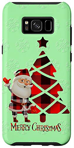 Galaxy S8plus Christmas Tree with Plaid  and  Santa Claus Print Case
