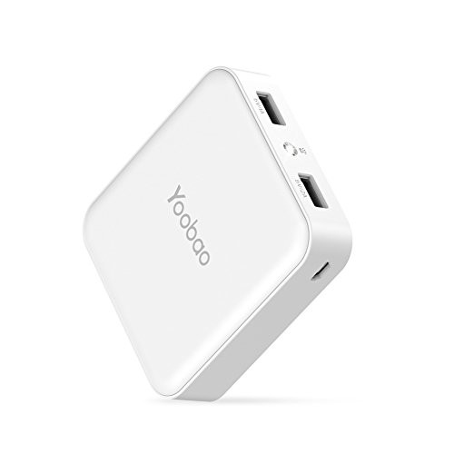 Yoobao Portable Charger 10000mAh Power Bank External Battery Pack Powerbank Cell Phone Battery Backup Charger with Dual USB Output Comaptible iPhone X 8 7 Plus, Samsung Galaxy & More - White
