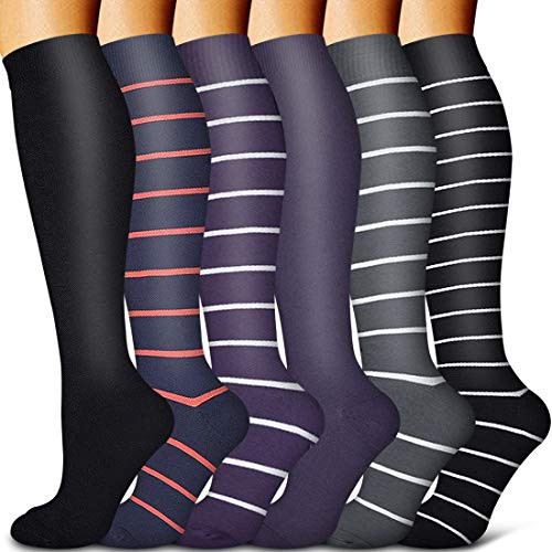 Copper Compression Socks Women  and  Men Circulation - Best for Running, Nursing, Hiking, Recovery, Flight  and  Travel Socks