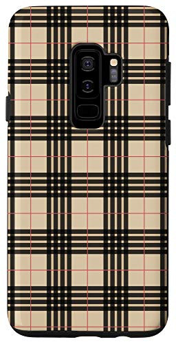 Galaxy S9plus Plaid checkered Pattern Grey Beige Classy Tartan Flannel Case