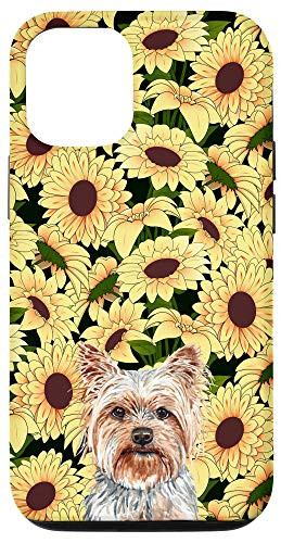 iPhone 12/12 Pro Yorkshire Terrier Yorkie Dog Yellow Sunflowers Floral Case