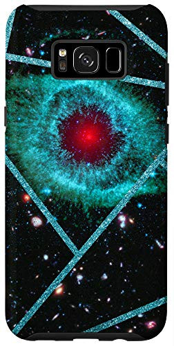 Galaxy S8plus Eye Shaped Nebula Turquoise Red Galaxy Stars Geometric Art Case