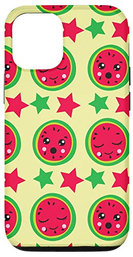 iPhone 12/12 Pro Cute Kawaii Watermelon Star Pattern Phone Case