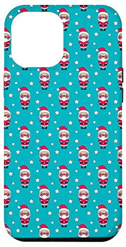 iPhone 12 Pro Max Christmas Pattern featuring Santa and Stars Gift Idea Case