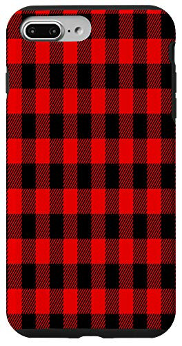 iPhone 7 Plus/8 Plus Red and Black Buffalo Plaid, Red and Black Check Case