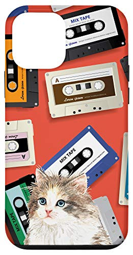 iPhone 12 mini Kitten Vintage Retro Cassette Tape Pattern Case