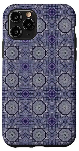 iPhone 11 Pro Vintage Geometric Art Retro Blue Circles Stars Pattern Case