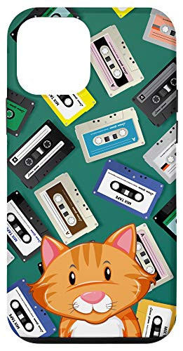 iPhone 12 mini Cartoon Orange Cat Vintage Retro Cassette Tape Classic Case