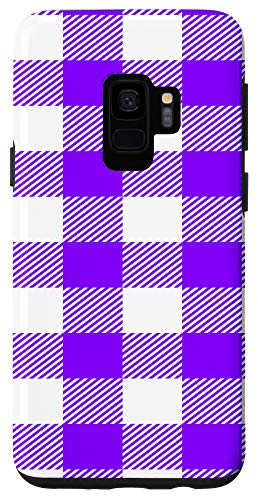 Galaxy S9 Purple Plaid Flannel Check Buffalo Gingham Quilt Pattern Case