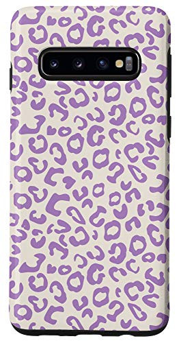 Galaxy S10 Cheetah Leopard Patterns Purple And Beige Case