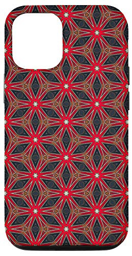 iPhone 12/12 Pro Abstract Art Geometric Pattern Red Colors Stars Phone Cover Case