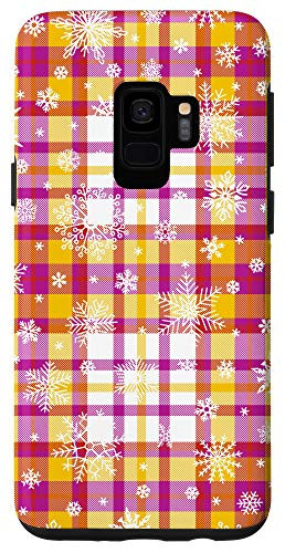 Galaxy S9 Christmas Plaid Tartan Buffalo Check Snow Table Cloth Gift Case