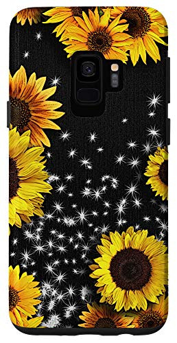 Galaxy S9 Sunflowers Vintage Botanical Floral Stars Pattern Case