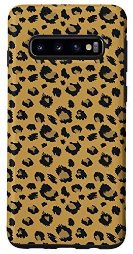 Galaxy S10 Leopard Print Cheetah Animal Pattern Neutral Tan Brown Black Case