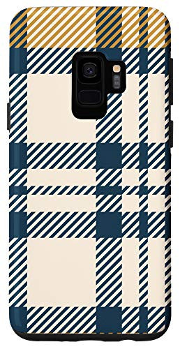 Galaxy S9 Yellow White Blue Buffalo Check Plaid Gingham Quilt Pattern Case