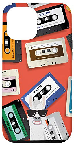 iPhone 12 Pro Max Llama Alpaca Sunglasses Vintage Retro Cassette Tape Pattern Case