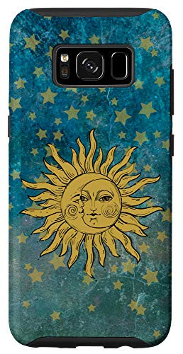 Galaxy S8 Cosmic Sun Moon Stars on Teal Celestial Gift Case