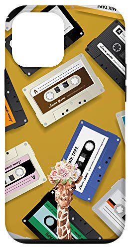 iPhone 12 mini Giraffe Vintage Retro Mixtape Cassette Tape Pattern Case
