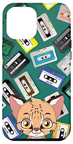 iPhone 12 Pro Max Cartoon Cat Vintage Retro Cassette Tape Classic Pattern Case
