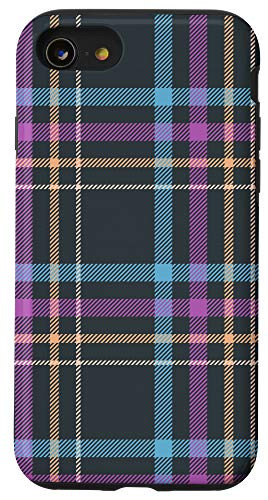 iPhone SE (2020) / 7 / 8 Blue Pink Black Buffalo Check Plaid Gingham Quilt Pattern Case