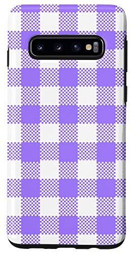 Galaxy S10 Purple  and  White Buffalo Check Picnic Gingham Picnic Pattern Case