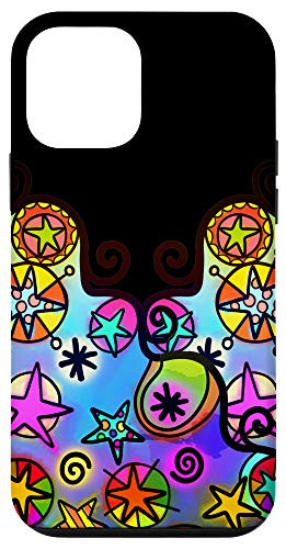 iPhone 12 mini Stars Art Pattern Watercolor Doodle Case