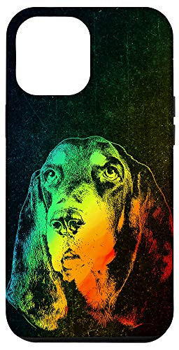 iPhone 12 Pro Max BLACK AND TAN COONHOUND Colorful Rainbow Vintage Retro Phone Case