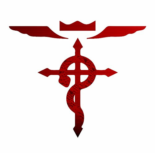 Bargain Max Decals Full Metal Red Alchemist Anime Cross Window Laptop Car Sticker 6 inch