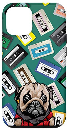iPhone 12/12 Pro Cartoon Pug Vintage Retro Cassette Tape Classic Pattern Case