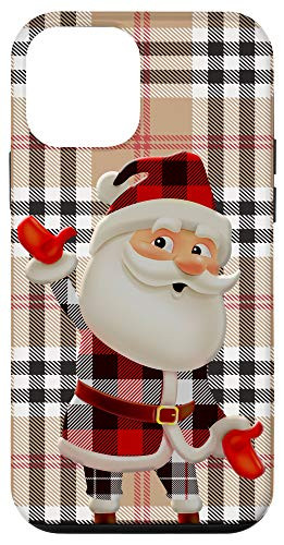 iPhone 12 mini Christmas Santa Checkered Plaid Flannel Gingham Pattern gift Case