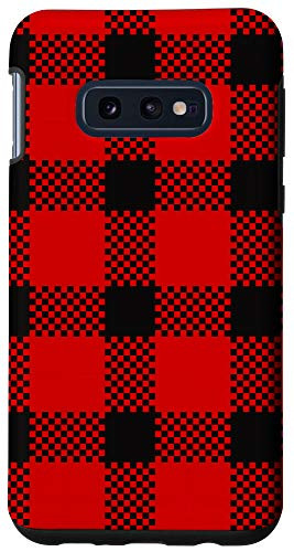 Galaxy S10e Red Black Buffalo Flannel Check Plaid Gingham Quilt Pattern Case