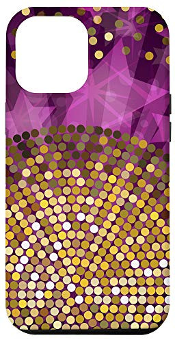 iPhone 12 Pro Max Purple disco ball abstract graphic design stars party Case