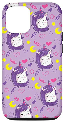 iPhone 12/12 Pro Cute Kawaii Unicorns with Stars and Hearts Case