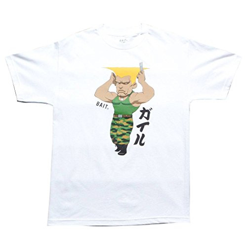 BAIT x Street Fighter Men Chibi Guile Tee (White) Size M US