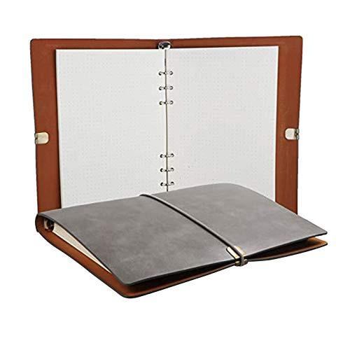 TOPWA A5 Leather Binder Notebook Diary Notebook Diary Replaceable Paper, Binder Journal Organizer Planner Office Writing Composition Notebook Refillable Diary a5 Spiral Faux Leather Diary Journal