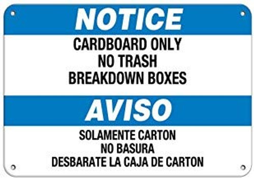 LilithCroft99 Notice Cardboard Only No Trash Breakdown Boxes Sign,Metal Aluminum Warning Sign,Private Property Sign,Decorative Metal Tin Sign Plate