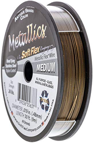 Soft Flex Beading Wire, Metallic Antique Brass.019 Inch, 30 Feet   BDC-419.60