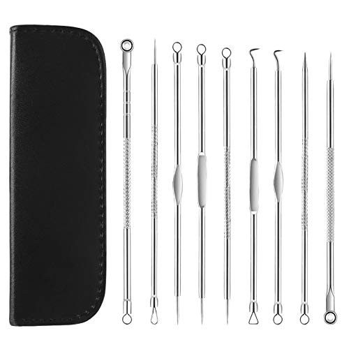 Pimple Popper Tool Kit 9 Pcs, Blackhead Remover Kit Pimple Extractor Tool Acne Kit for Whitehead Popping, Blackhead, Zit Removing Pimple Popper Tool Kit 9 Pcs, Blackhead Remover Kit Pimple Extractor Tool Acne Kit for Whitehead Popping, Blackhead, Zit Removing