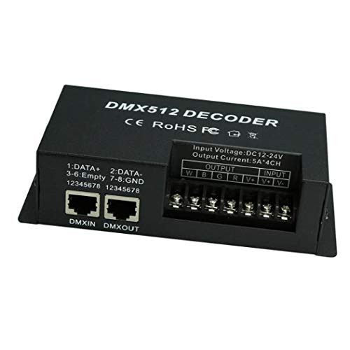 DMX Decoder Controller RGB Led Strip Light Driver Dimmer Module Dmx512 Dc12v-24v 4 Channel with Display