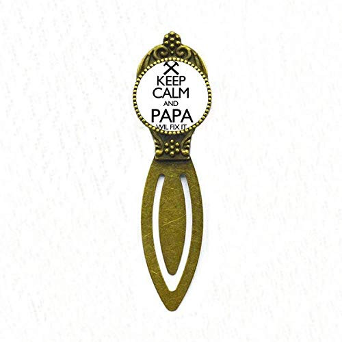 Keep Calm and Papa Wil Fix It Quote Bookmark Retro Office Label Page Marker