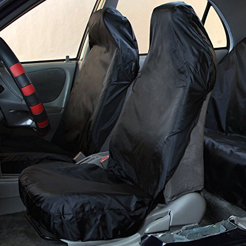 FH Group FH-FB110102 Waterproof Car Front Seat Protectors, Durable Pet Seat Cover, Solid Black