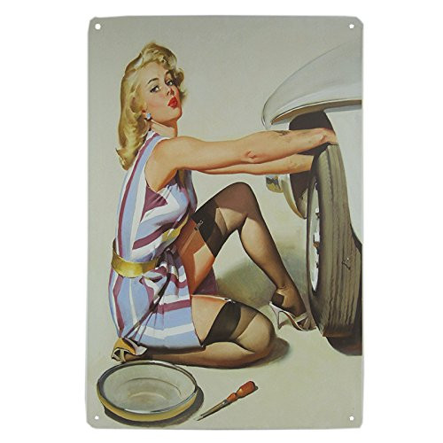 T-ray Metal Signs Vintage Retro Shabby Chic Pin Up Tin Wall Plaque Gift