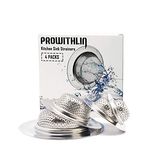 4PCs Sink Strainer, Prowithlin Kitchen Sink Strainer, Sink Drain Strainer/Sink Strainer Stainless Steel/Bathroom Sink Drain Strainer (Size From 2.2-4.4)