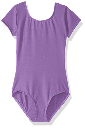 Capezio Girls' Big Team Basic Short Sleeve Leotard, Vibrant Violet, Large